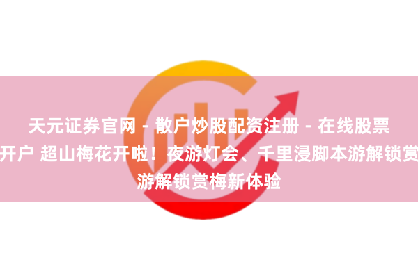 天元证券官网 - 散户炒股配资注册 - 在线股票如何杠杆开户 超山梅花开啦！夜游灯会、千里浸脚本游解锁赏梅新体验